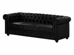 Best Sofá 3p + 2 sillones CHESTERFIELD - Piel sintética - Conjunto Sofá Y Sillón
