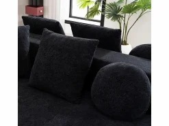 DripeX Sofá panorámico 5 plazas modular - de tejido Chenilla - con 6 cojines - 263x171x66cm