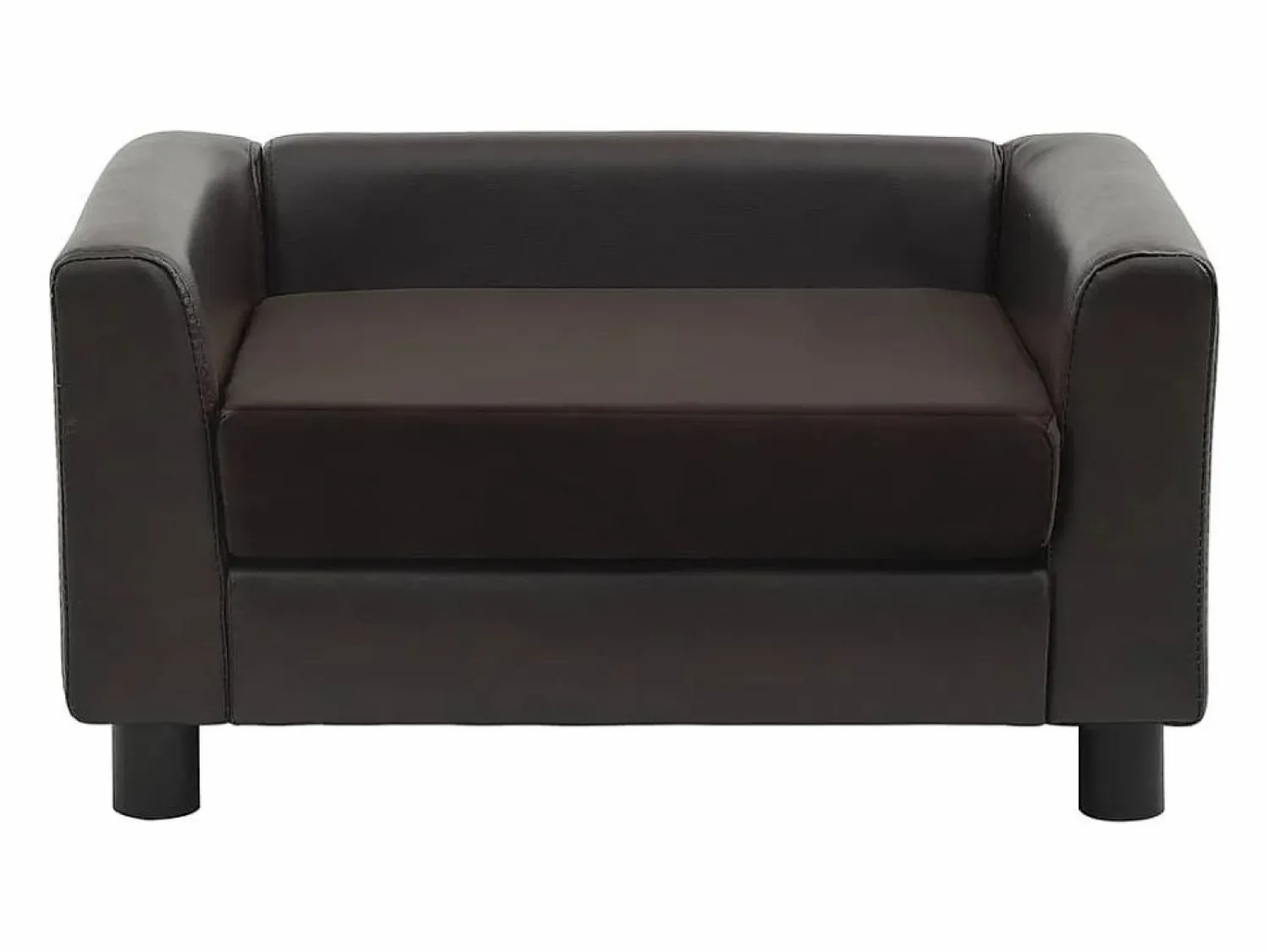 Clearance Sofá para perros felpa y cuero sintético marrón 60x43x30 cm Cama De Animales De Compañía