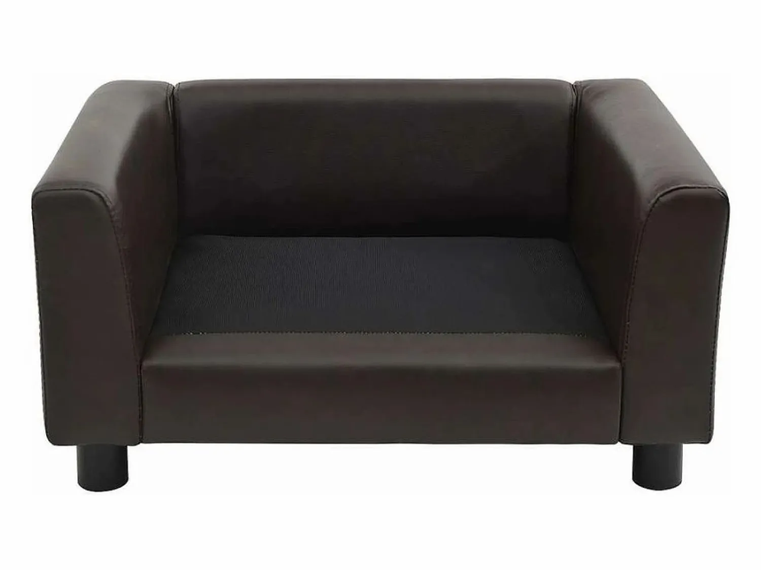 Clearance Sofá para perros felpa y cuero sintético marrón 60x43x30 cm Cama De Animales De Compañía