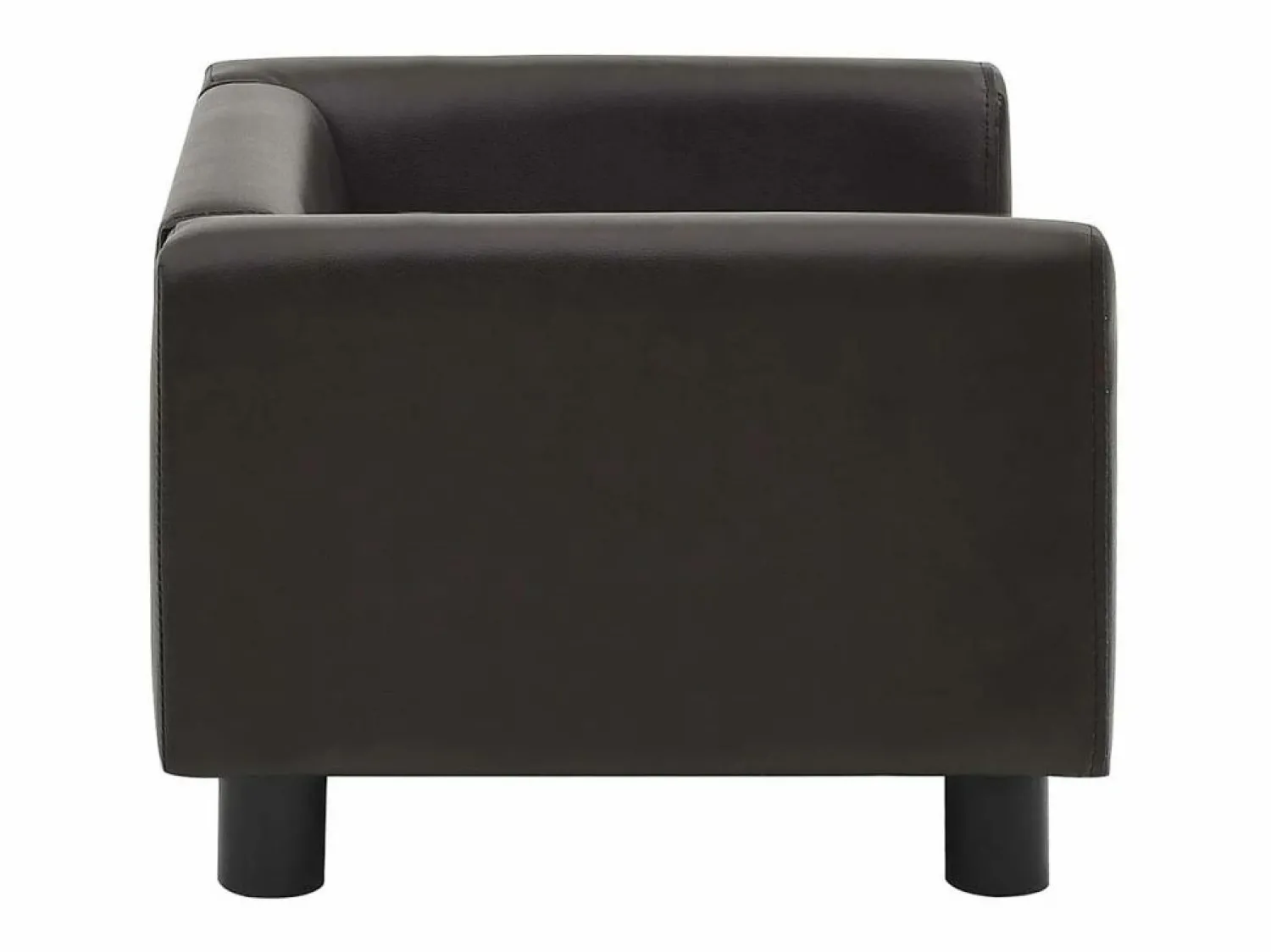 Clearance Sofá para perros felpa y cuero sintético marrón 60x43x30 cm Cama De Animales De Compañía