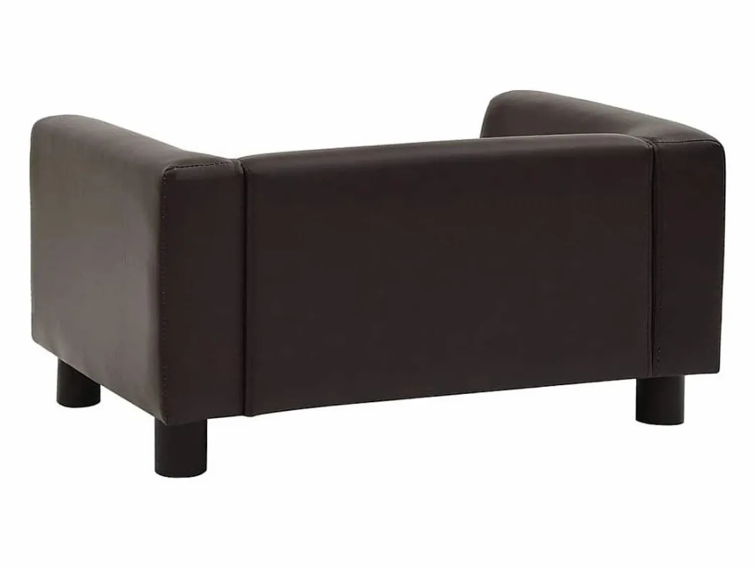 Clearance Sofá para perros felpa y cuero sintético marrón 60x43x30 cm Cama De Animales De Compañía