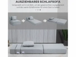 Sofá plegable 2 en 1, tejido de poliéster, (70 x 70 x 61 cm) Sillón Cama