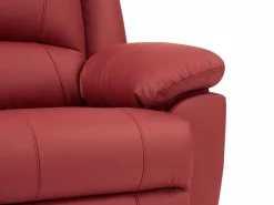 Clearance Sofá reclinable de 2 plazas AROMA en piel de vacuno roja Sofá Relax
