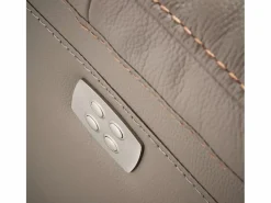Clearance Sofá reclinable eléctrico de cuero Ducka-Marrón claro-Sistema Eléctrico-2 plazas Sofá Relax