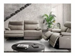 Les Tendances Sofá reclinable eléctrico de microfibra Ducka-Color Marrón-Sistema Eléctrico-Número de plazas 3 plazas