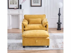 Sofá recto - Sofá con bolsillos laterales y reposapiés con espacio de almacenamiento - para sala de estar y dormitorio Sofá Relax