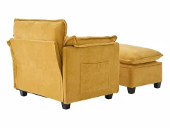 Sofá recto - Sofá con bolsillos laterales y reposapiés con espacio de almacenamiento - para sala de estar y dormitorio Sofá Relax