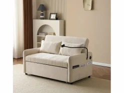 Sofá recto - Sofá plegable con soporte para teléfono y bolsillo de almacenamiento - respaldo ajustable - para sala de estar y dormitorio
