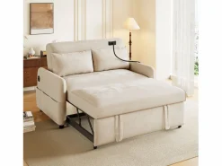 Sofá recto - Sofá plegable con soporte para teléfono y bolsillo de almacenamiento - respaldo ajustable - para sala de estar y dormitorio