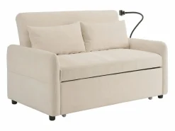 Sofá recto - Sofá plegable con soporte para teléfono y bolsillo de almacenamiento - respaldo ajustable - para sala de estar y dormitorio
