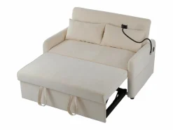 Sofá recto - Sofá plegable con soporte para teléfono y bolsillo de almacenamiento - respaldo ajustable - para sala de estar y dormitorio