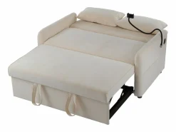 Sofá recto - Sofá plegable con soporte para teléfono y bolsillo de almacenamiento - respaldo ajustable - para sala de estar y dormitorio