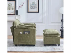 Discount Sofá recto - Sofá con bolsillos laterales y reposapiés con espacio de almacenamiento - para sala de estar y dormitorio Sofá Relax
