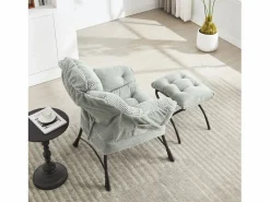 New Sofá recto - Sofá de 1 plaza con bolsillos laterales y reposapiés - para dormitorio y sala de estar Sofá Relax