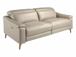 Angel Cerda Sofá relax 3 plazas piel gris taupe 6190
