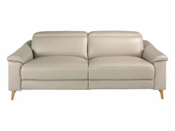 Angel Cerda Sofá relax 3 plazas piel gris taupe 6190