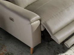 Angel Cerda Sofá relax 3 plazas piel gris taupe 6190