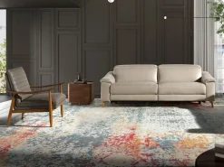 Angel Cerda Sofá relax 3 plazas piel gris taupe 6190