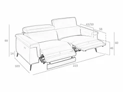 Discount Angel Cerda Sofá relax 2 plazas piel visón 6106 Beige