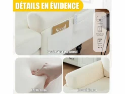 Discount Sofá Relax de 1 Plaza en Felpa - Respaldo Envolvente - Asiento Extra Profundo 100cm - Estructura 250kg - Ideal para Salón, Oficina y Balcón - Pies de Madera Maciza Beige