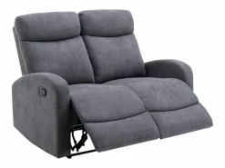 Online Vente-unique Sofá relax de 2 plazas de tela estilo contemporáneo EVELYN Gris