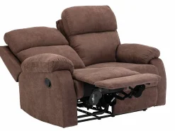 Clearance Sofá relax de 2 plazas de tela marrón TOLZANO Sofá Relax