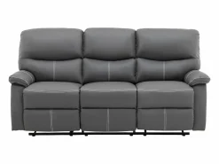 Sale Vente-unique Sofá relax mecánico de 3 plazas de piel sintética CANBY Gris