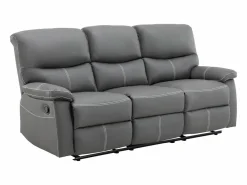 Sale Vente-unique Sofá relax mecánico de 3 plazas de piel sintética CANBY Gris