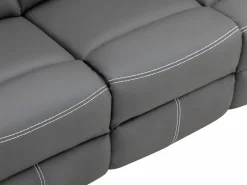 Sale Vente-unique Sofá relax mecánico de 3 plazas de piel sintética CANBY Gris