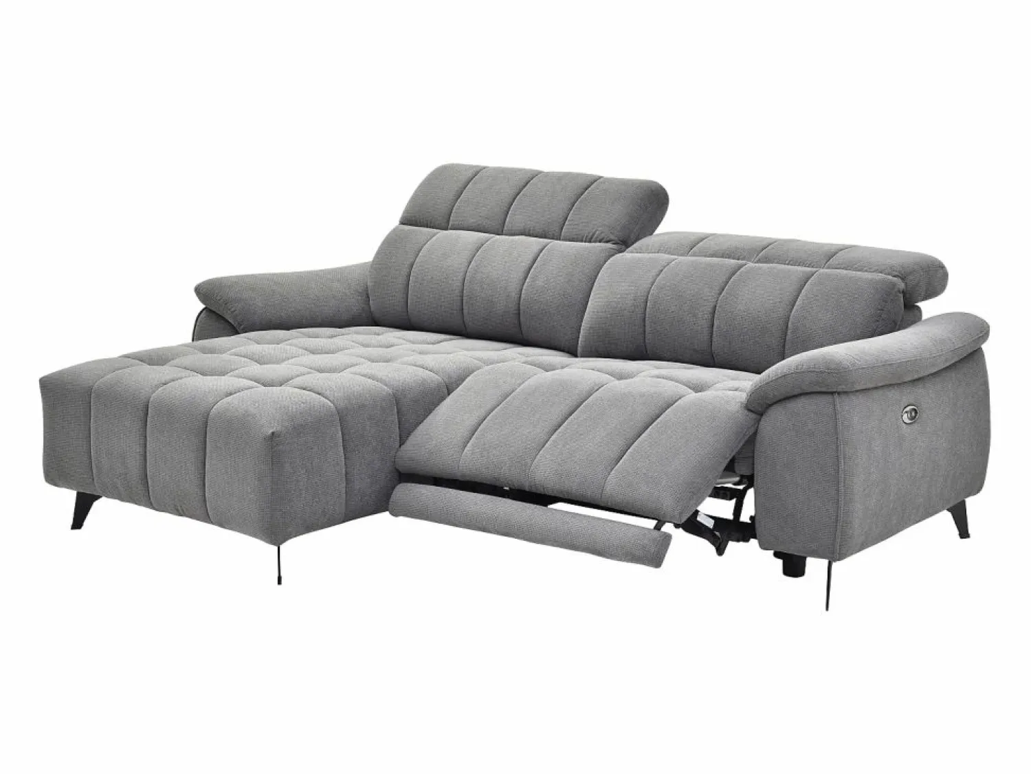 Clearance Sofá rinconera izquierda relax eléctrico en tela texturizada CELTIMO Sofá Relax