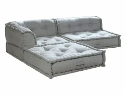 Vente-unique Sofá rinconera abierto modular de tela color DIROLA