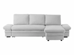 Vente-unique Sofá rinconera convertible y reversible en chenilla claro SIVIARA