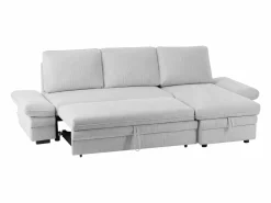 Vente-unique Sofá rinconera convertible y reversible en chenilla claro SIVIARA