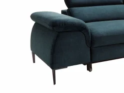 Vente-unique Sofá rinconera convertible de terciopelo azul noche diseño SEPINA