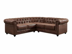 Online Sofá rinconera de microfibra envejecida color marrón CHESTERFIELD Sofás Y Sillones|Sofá Vintage