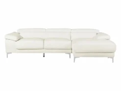 Online LINEA SOFA Sofá rinconera de piel color ángulo derecho SOLANGE Blanco