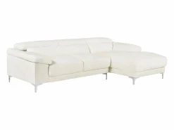 Online LINEA SOFA Sofá rinconera de piel color ángulo derecho SOLANGE Blanco