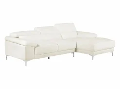 Online LINEA SOFA Sofá rinconera de piel color ángulo derecho SOLANGE Blanco