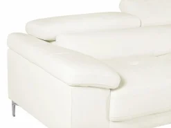 Online LINEA SOFA Sofá rinconera de piel color ángulo derecho SOLANGE Blanco