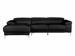 Online LINEA SOFA Sofá rinconera de piel ángulo izquierdo color SOLANGE Negro