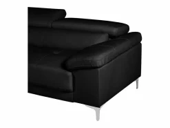 Online LINEA SOFA Sofá rinconera de piel ángulo izquierdo color SOLANGE Negro