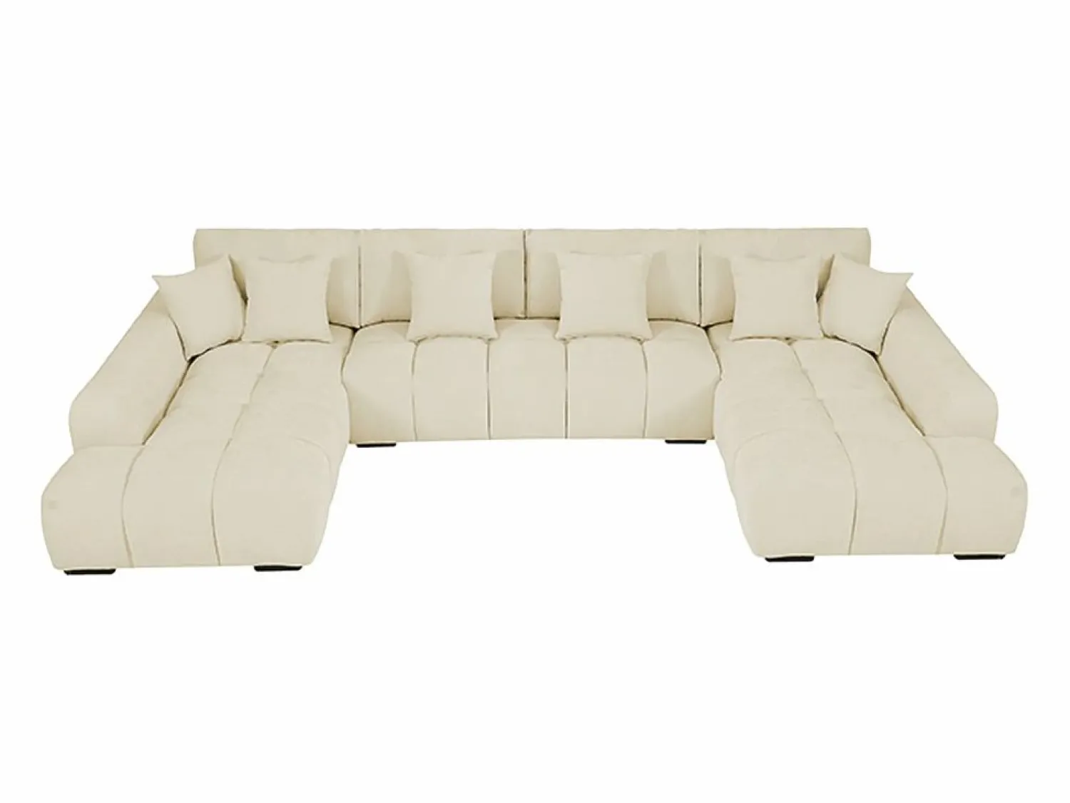 Clearance Vente-unique Sofá rinconera de tela con efecto acolchado estilo diseño BERENIA Beige