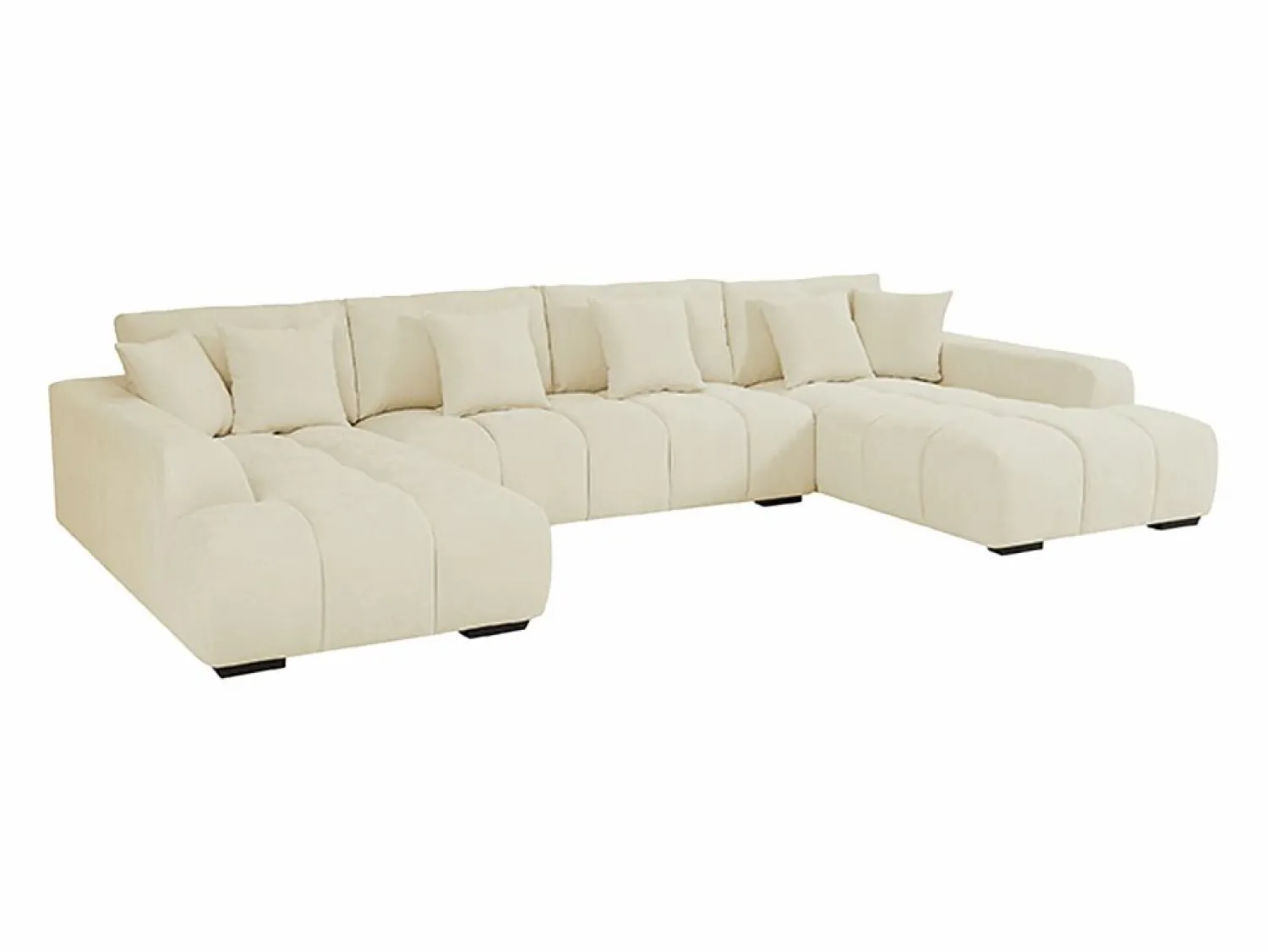 Clearance Vente-unique Sofá rinconera de tela con efecto acolchado estilo diseño BERENIA Beige