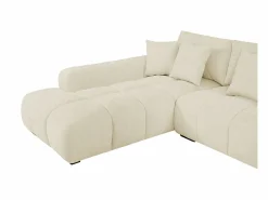 Clearance Vente-unique Sofá rinconera de tela con efecto acolchado estilo diseño BERENIA Beige