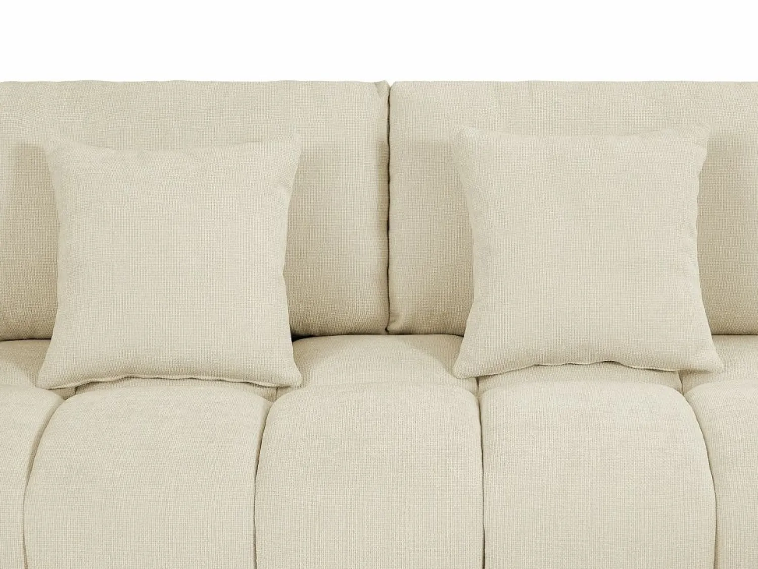 Clearance Vente-unique Sofá rinconera de tela con efecto acolchado estilo diseño BERENIA Beige