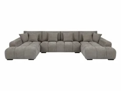 Clearance Vente-unique Sofá rinconera de tela acolchado con efecto matelassé de estilo diseño BERENIA Gris