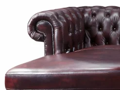 LINEA SOFA Sofá rinconera derecha chesterfield 100% piel cherry BRENTON