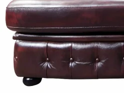 LINEA SOFA Sofá rinconera derecha chesterfield 100% piel cherry BRENTON