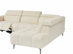 Best Vente-unique Sofá rinconera derecha con relax eléctrico en tela texturizada CALDORIA Beige
